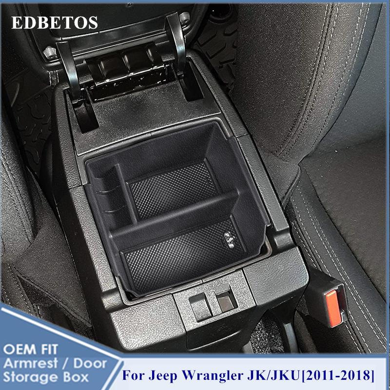 

Car Styling Accessories 1PCS Plastic Interior Armrest Storage Box Organizer Case Container Tray For Wrangler JK JKU