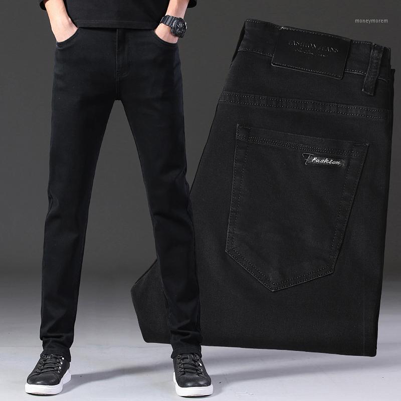 

2020 Autumn Section Youth Black Business Stretch Casual Fashion Cotton Soft Street Long Pants Jeans Straight Biker Jeans Men1