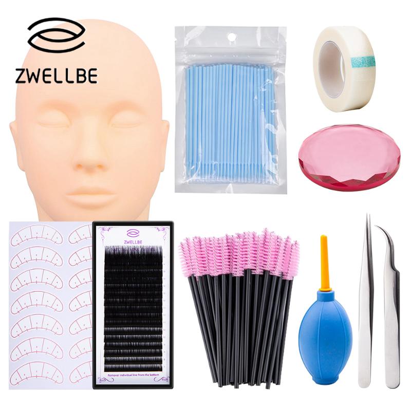 

Professional Training False Eyelashes Extension Set Grafting Eye Lashes Makeup Remover Practice Eye Pads Tweezers Makeup Tool