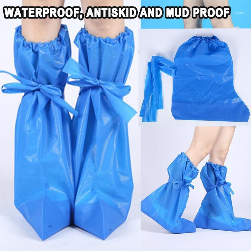 

Disposable Plastic Shoe Covers Disposable Plastic Thick Outdoor Rainy Day Cleaning Shoe Cover Blue Waterproof Cover#351
