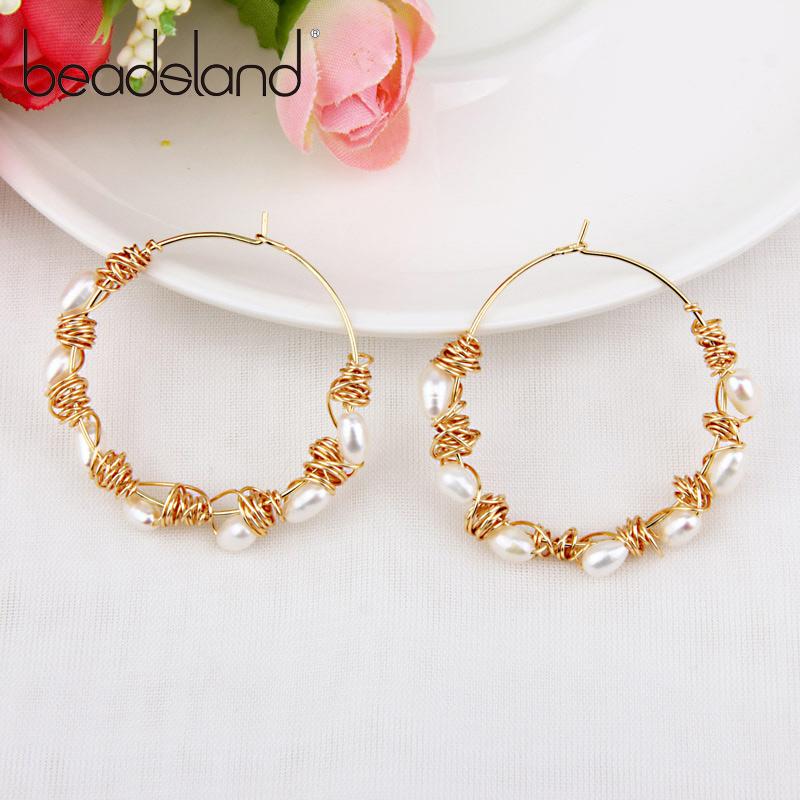 

Beadsland Hoop Earrings Freshwater Pearls With Gilding Wire Fashion Classic For Woman Girl Party Festival Hot Sell Gift 40058