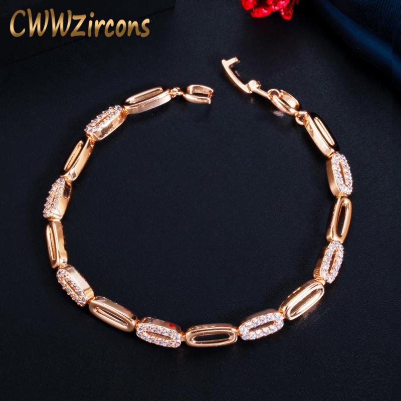 

CWWZircons Sparkling Mirco Pave CZ Stone Trendy Women 585 Gold Color Bracelet Bangle Jewelry Accessories Bijoux Femme 2020 CB236