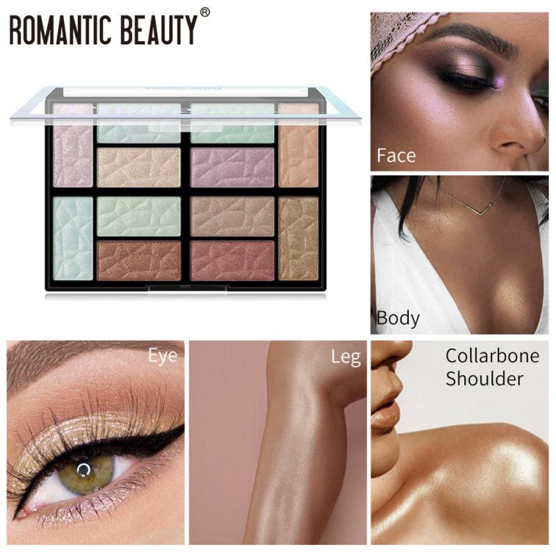

12 Colors Makeup Glow Face Contour Shimmer Powder Highlighter Glitter Palette Highlight Brighten Powder body Cosmetic TSLM2, 01