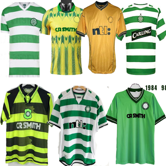 

top quality Celtic 82 84 86 03 04 retro Soccer Jerseys #7 LARSSON Nakamura Burley Keane Classic 99 00 vintage football shirt, Yellow