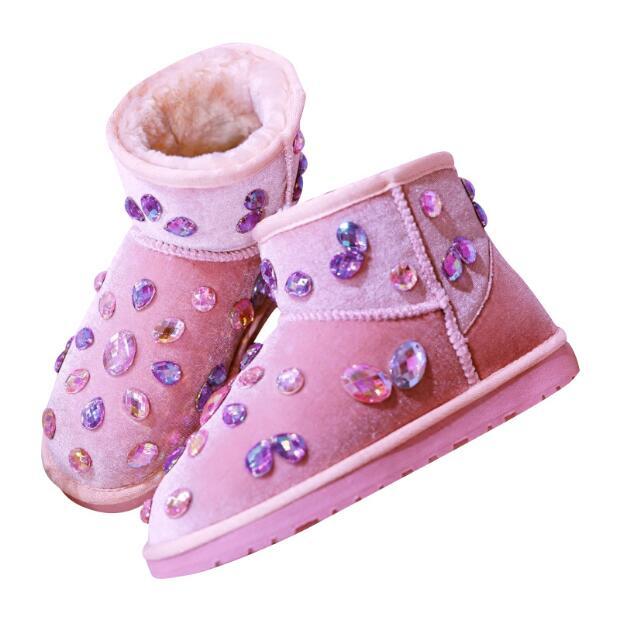 

2020 Warm Hand-studded Precious Flat Woman Snowshoes Cotton Shoes Pc5a, Pink
