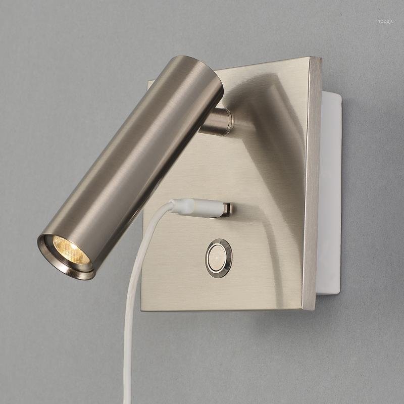 

Zerouno aluminum wall lights bedroom headboard wall sconces with push switch dc 5v 2a usb charging port ressessed install1
