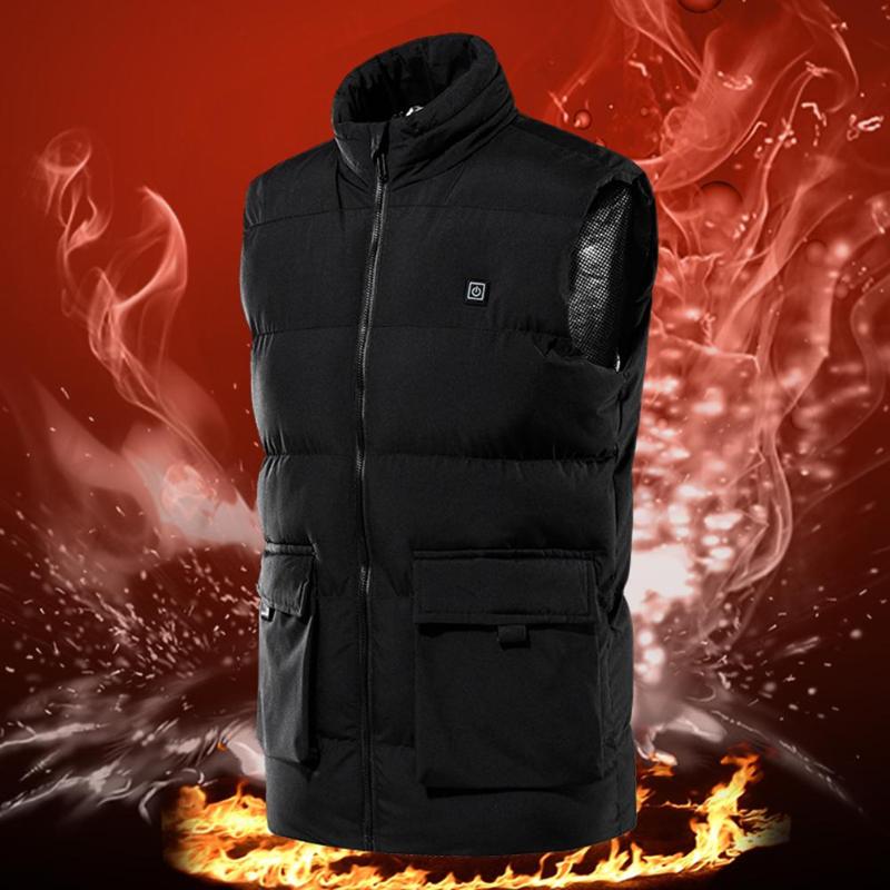 

Heated Jacket Outdoor Electric Heated Vest USB Heating Vest Winter Thermal Cloth Hot Sale Camping Skiing Hiking Warm Hunting, Black