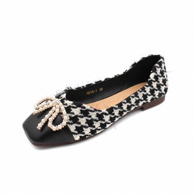 

Fashion Flats for Women Brand Shoes Elegant Office Ladies Shoes Slip-on Casual Women Flats Plus Size 41 A3120 #GH88, Black