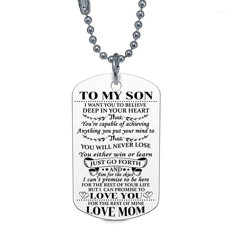 

Charm Fashion Silver Models Simple to MY DAUGHTER Letters Medals Tag Choker Necklace Pendants Jewelry Stainless Steel1