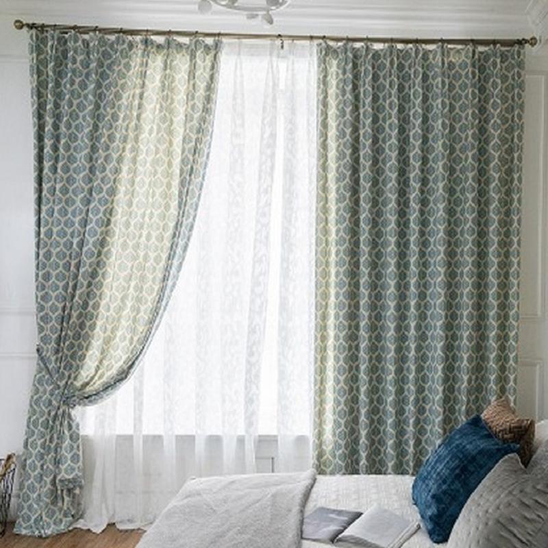 

Modern Simple Curtains for Living Dining Room Bedroom European Style Polyester Fabric Printed Cloth Curtains tulle Customization