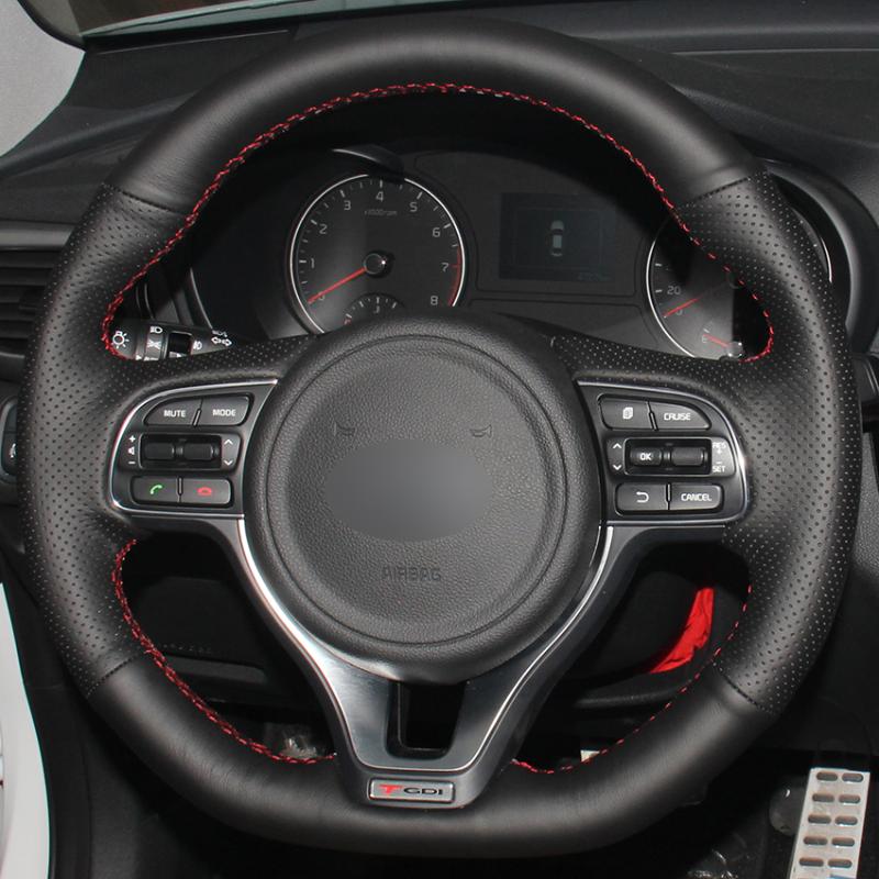 

Black Synthetic Leather Car Steering Wheel Cover for Kia K5 2020 2020 (sport) Sportage 4 KX5