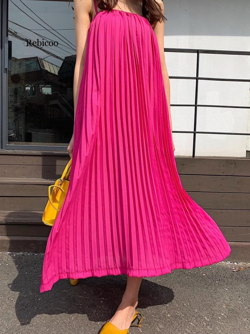 

Rebicoo Summer Fashion Streetwear Sexy Strapless Pleated Chiffon Dress Women Holiday Beach Dress, White