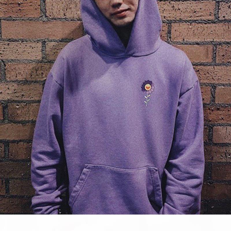 

J Balvin Takashi Murakami Hoodie Flower Print Oversize Hooded Sweatshirts Harajuku Casual Cotton Sweaters Jumpers Men Hip Hop Streetwear, Purple