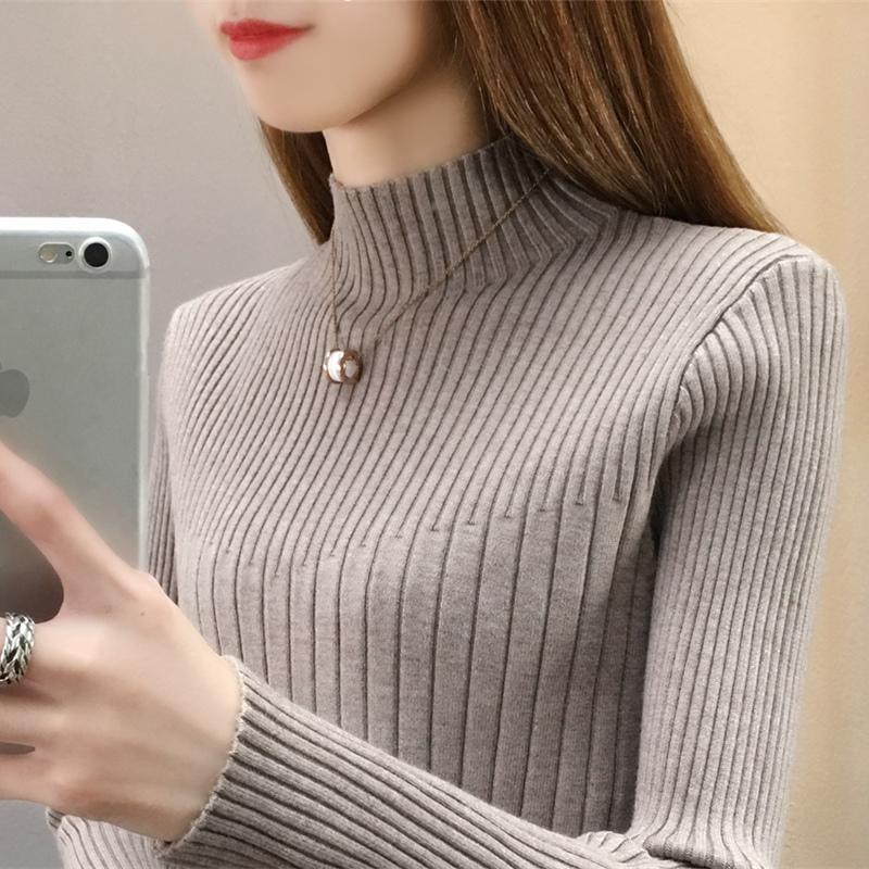

Woman Sweaters Winter Clothes Women 2020 Sweaters for Women Autumn Long Sleeve Turtleneck Knitted Sweater Pullover D700, Black