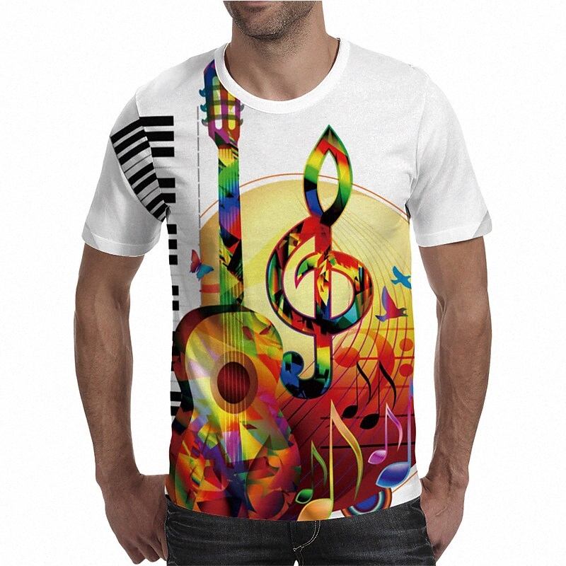 Men's T shirt 3D Print Graphic 3D Machine Plus Size Round Neck Daily Holiday Print Short Sleeve Tops Elegant Exaggerated Rainbow g7H1#