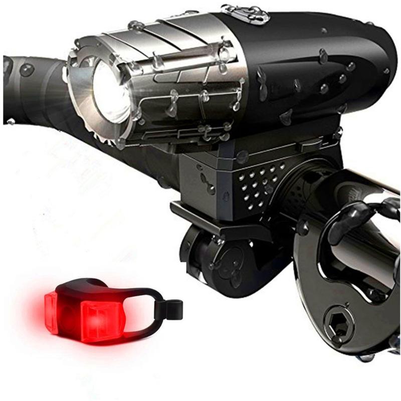 

2pcs USB Rechargeable Bike Light Waterproof Front Light Headlight and Tail Back Kit