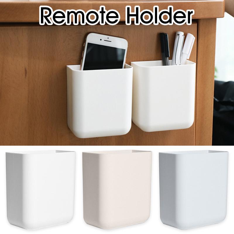 

Punch free Wall Mount Storage Rack Small Shelf Remote Control Air Conditioner Storage Case Phone Holder Container Bath Kitchen