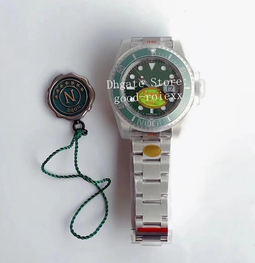 

Men's Black Green Ceramic V11 Version Automatic Cal.3135 Eta Watch 904L Steel NoobF N Factory Dive KIF Shock Absorber Men Waterproof Watches, Box