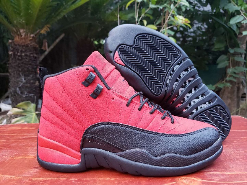 

12 Reverse Flu Game New 12 Stone Blue University Gold Dark Concord Reverse Flu Game Men Basketball Shoes 12s Playoff French Blue S, Red