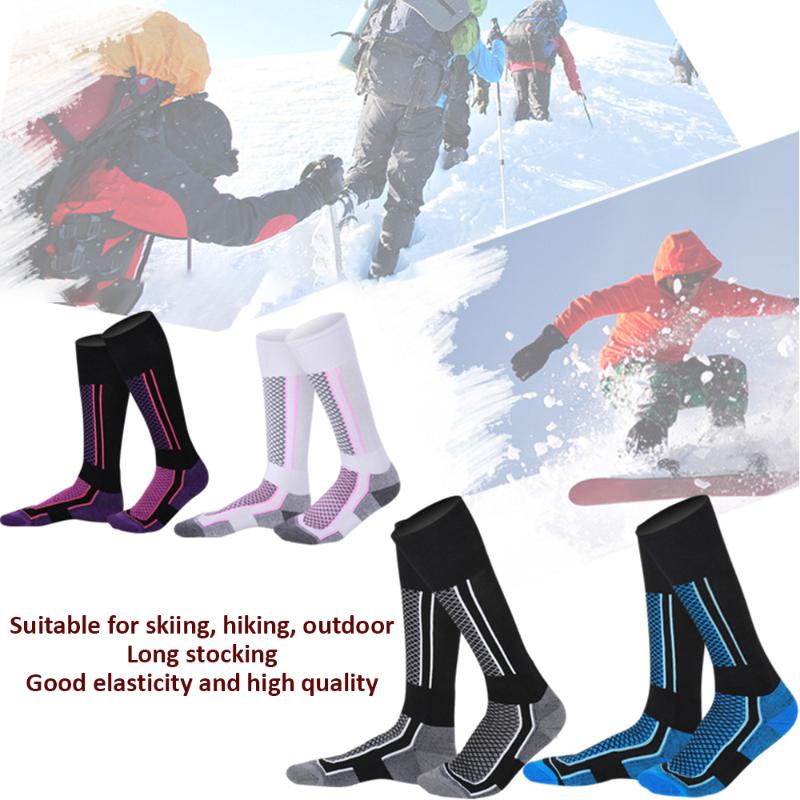 

Sports Women/Mens Winter Ski Socks Snowboard Sports Socks Thermal Stockings Snow Skiing Walking Hiking Free Size, Blue black-male