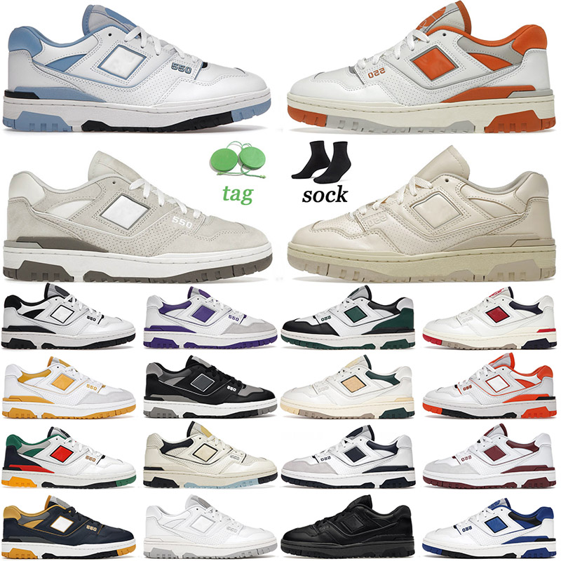 

2022 Top Quality Designer Mens 550 BB550 Shoes Unc White University Blue Auralee United Arrows Luxurys Fashion Trainers Skate Casual Sneakers 36-45, B67 white multicolor 40-45