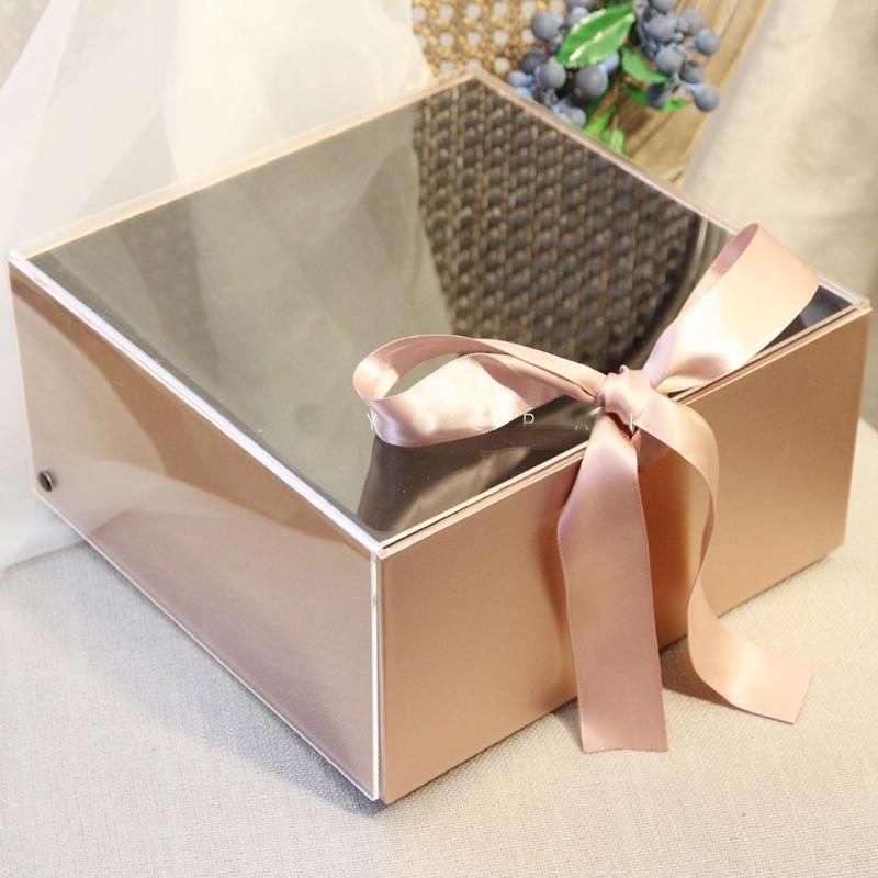 

1PCS Lot Elegant acrylic Groom Groomsman Bride Bridesmaid gift box for wedding hen party Anniversary gifts boxes