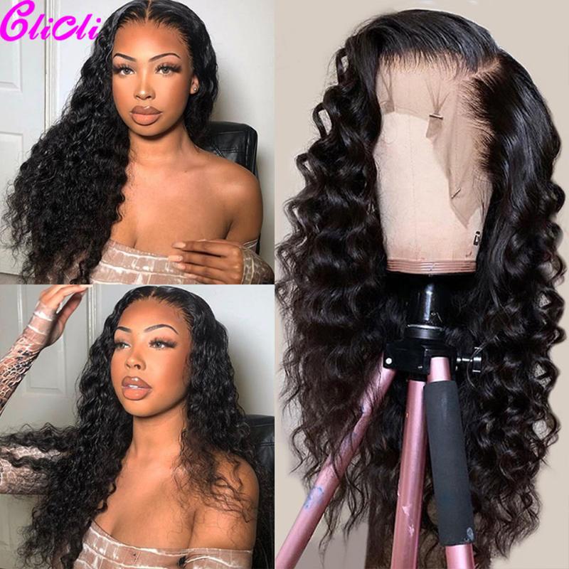 

13X4 Lace Frontal Wig Loose Deep Wave Wig 4X4 Lace Closure Human Hair Brazilian Front Human Hair Wigs 30 inch 180%, As pic