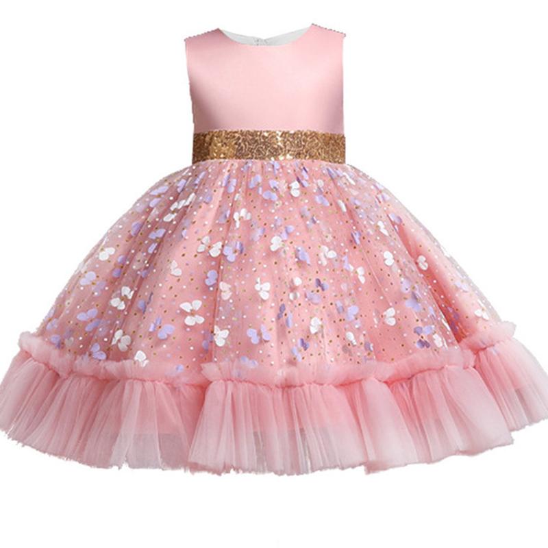 

Girl's Dresses Princess Flower Girls Dress Lace Bow Kids For Clothes Children Tutu Christmas Elegant Party Wedding Costume, Red;yellow