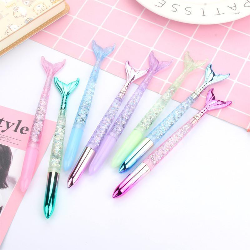 

1 Piece Pretty Sweet Mermaid Writing Pen Lovely Girls Colored Quicksand Korea Japanese Stationery School Supply Gel Pen1