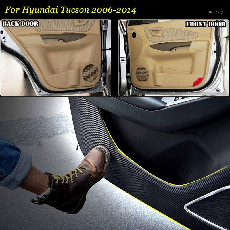 

Brand New 1 Set Interior 3D Carbon Fiber Doors Side Edge Anti-kick Protection Pad Sticker For Tucson 2006-20141