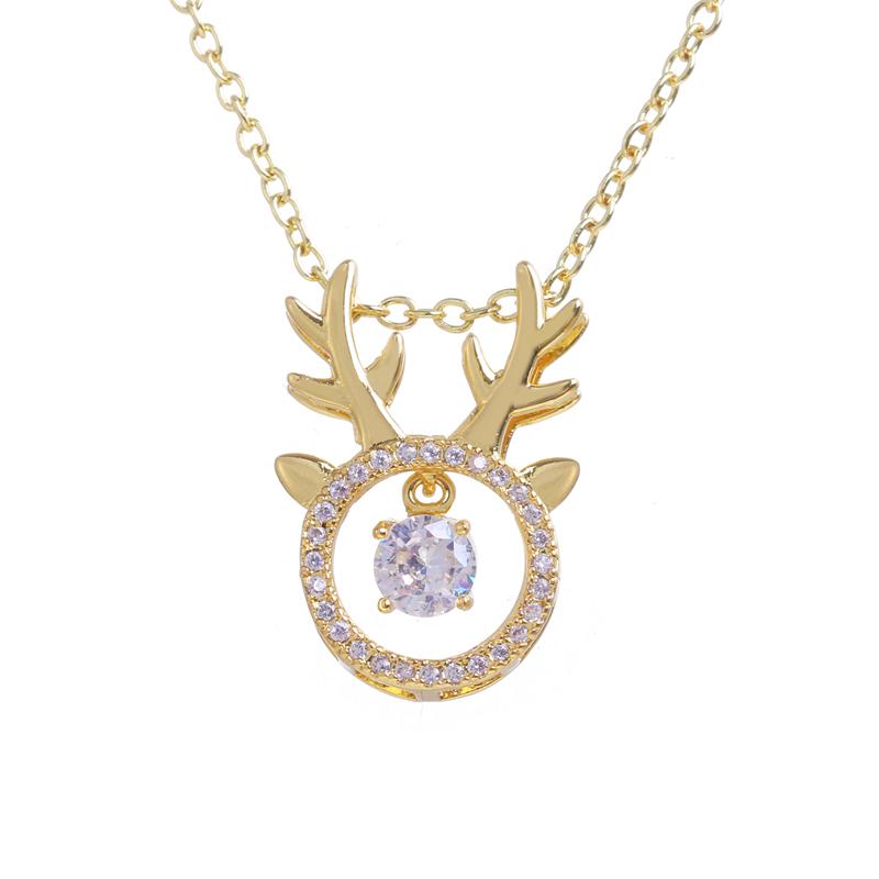 

Bettyue Cute Antler Appearance Elegant Gold Color Necklace For Female Attractive Hollow Out Style Jewelry Distinctive Gift