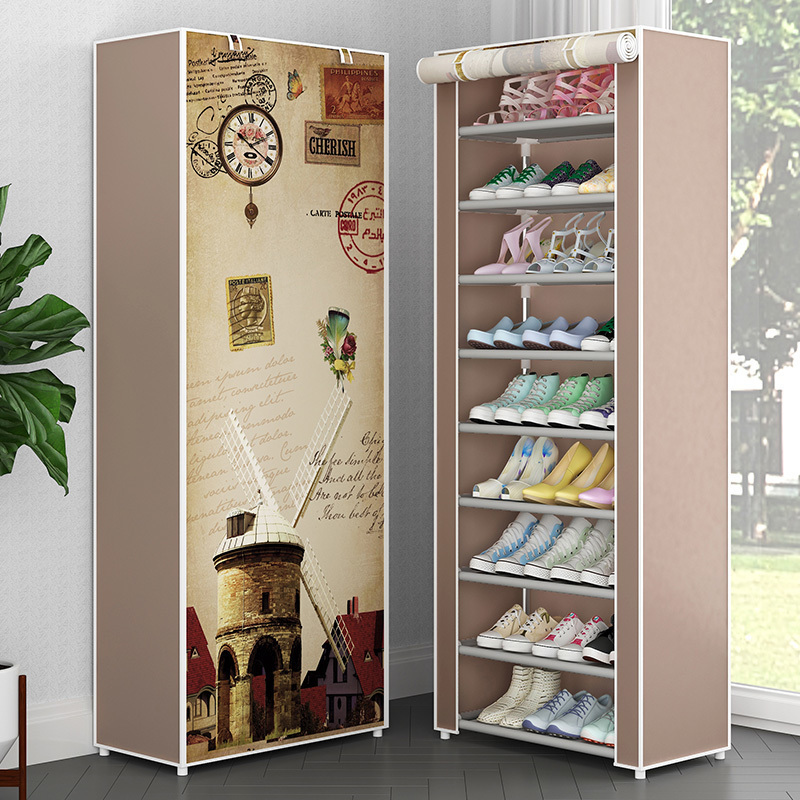 

Layers Shoe Rack Nonwoven Fabric Home Shoes Storage Organizer Easy To Install Shoe Cabinet Stand Holders Space Saver Y200527