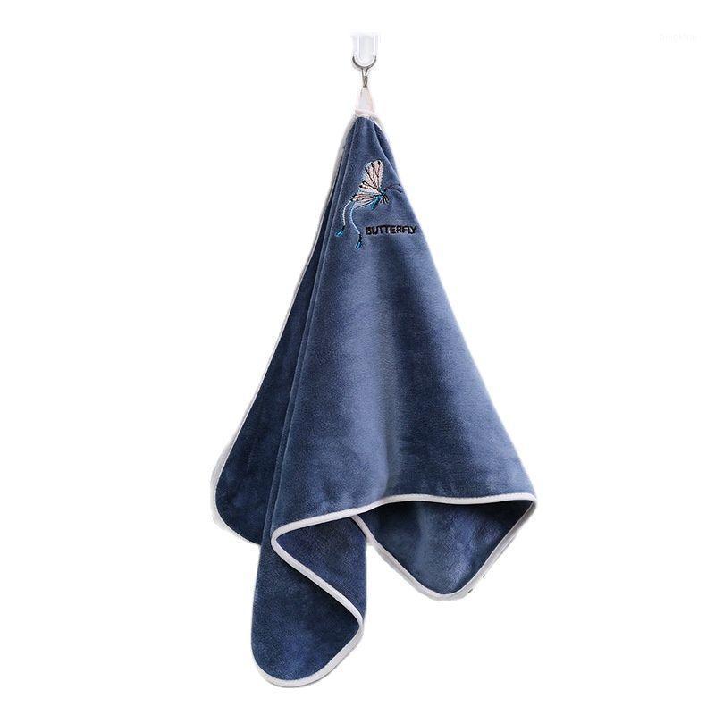 

Superfine fiber embroidery letter melange child towel Hand Towel Home Cleaning Face for baby for Kids High Quality1, Butterflygreen