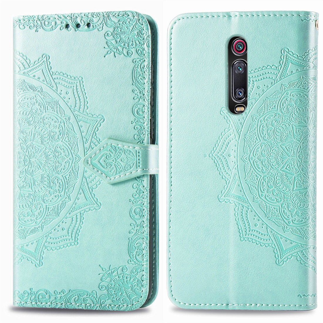 

For Xiaomi Redmi K20 K20 Pro Halfway Mandala Embossing Pattern Horizontal Flip Leather Case with Holder Card Slots Wallet Lanyard