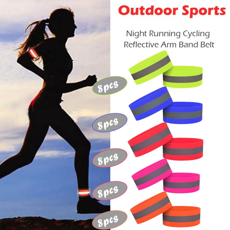 

Reflective Bands Elasticated Armband Wristband Safety Reflector Tape Straps Ankle Leg Straps For Night Jogging Walking #T3P, Orange