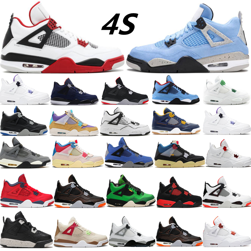 

2022 Hot Quality Designer 4S 4 Basketball Shoes 4s Noir University Blue Black Cat Shimmer Men Star Fish Mushroom Fire Red Women Trainers Sneakers 36-47, Box