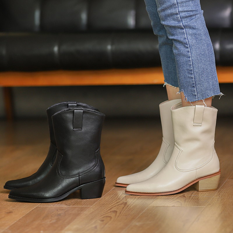 

2020 Plus Euro Style Female Size High Heels Party Night Club Woman Shoes Warm Winter Western Boots Lsbf, Beige velvet