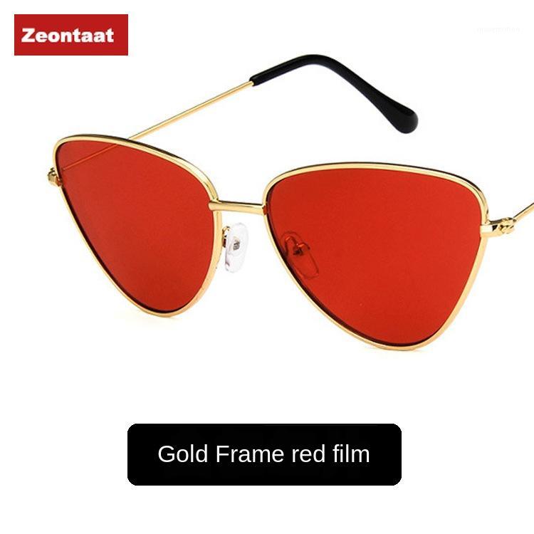 

New Metal Big Frame Cat Eye Sunglasses European and American Personality Ocean Sunglasses Trend Pink1