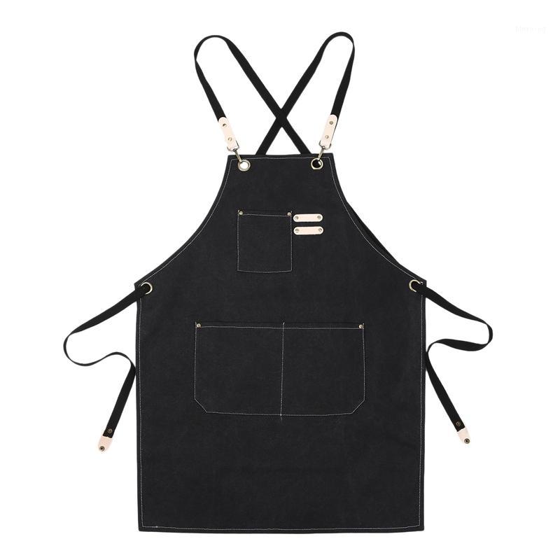 

Denim Canvas Wear Apron / Painting / Hairdressing Barista Restaurant Apron Anti-Dirty Overalls1