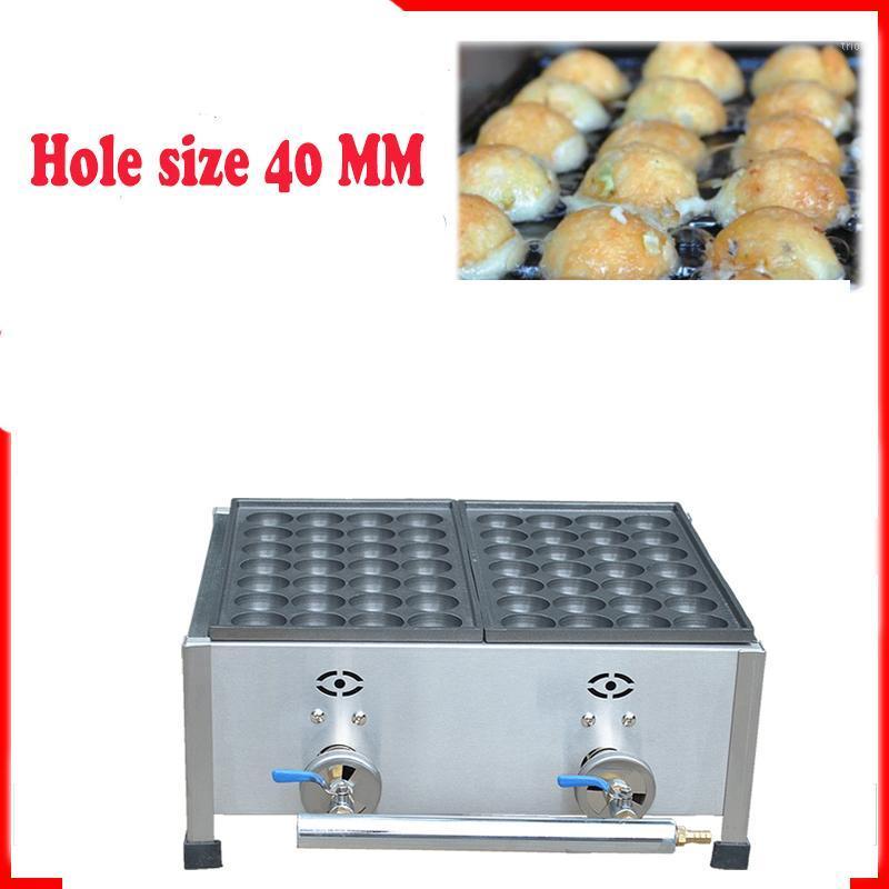 

Free shipping Gas Type Two Pan 56 Holes Takoyaki Machine Meat Ball Machine1