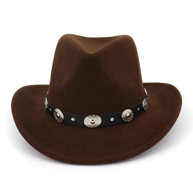 

Winter New Unisex Felt Western Cowboy Hat Solid Imitation Wool Fedoras Tourist Cap Outdoor Wide Brim Jazz Caps1, Black
