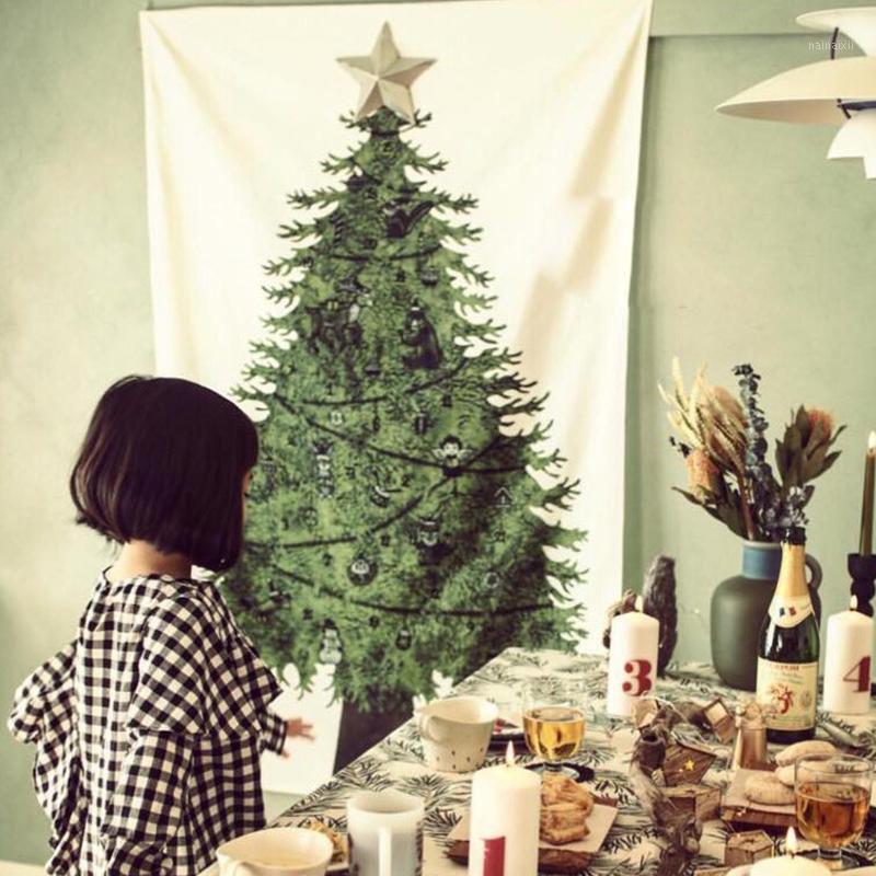 

Christmas Tapestry Ins Fresh Holiday Blackground Wall Tapestry Simple Designs Bohemian Hippie Decor Wall Decoration Cloth Style1