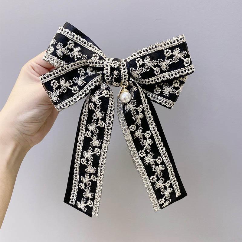 

2020 Vintage Rhinestone Pearl Lace Hair Clips Accessories Women Girls Pin Scrunchie Ties Gumki Do Wlosow Headwear