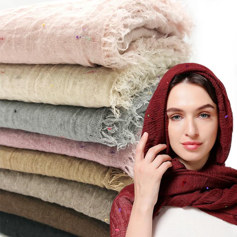 

Plain bubble crumpled hijab candy dot cotton scarf/scarves shawl women bandana muslim head scarf
