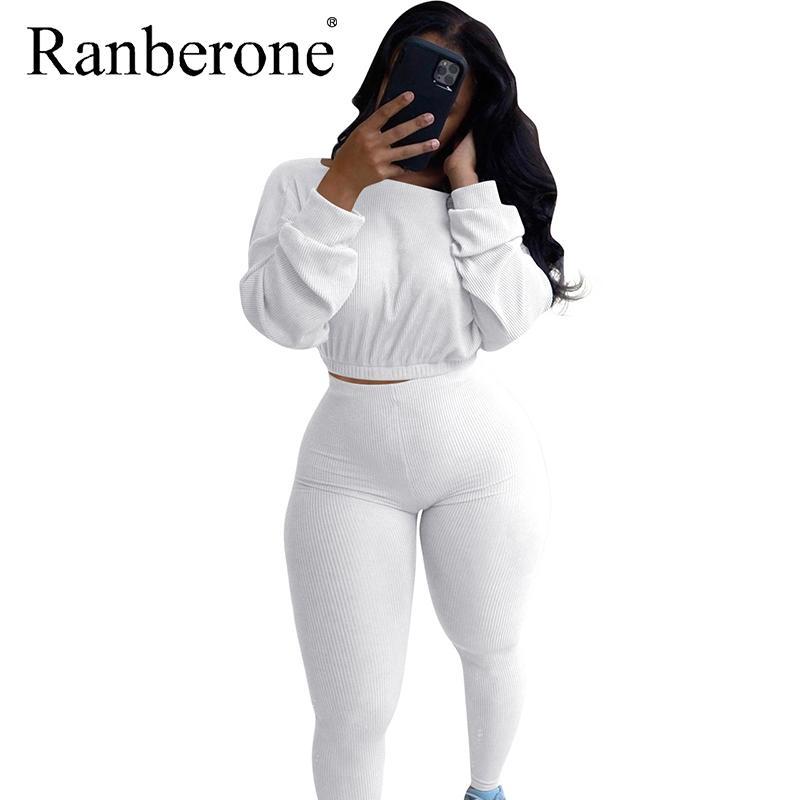 

Ranberone Suit Women Sport Long Sleeve Female Sweatshirt Fitness Sweatpants Tracksuit Wives 2021 Solid Color Gym Yoga Set, Grey