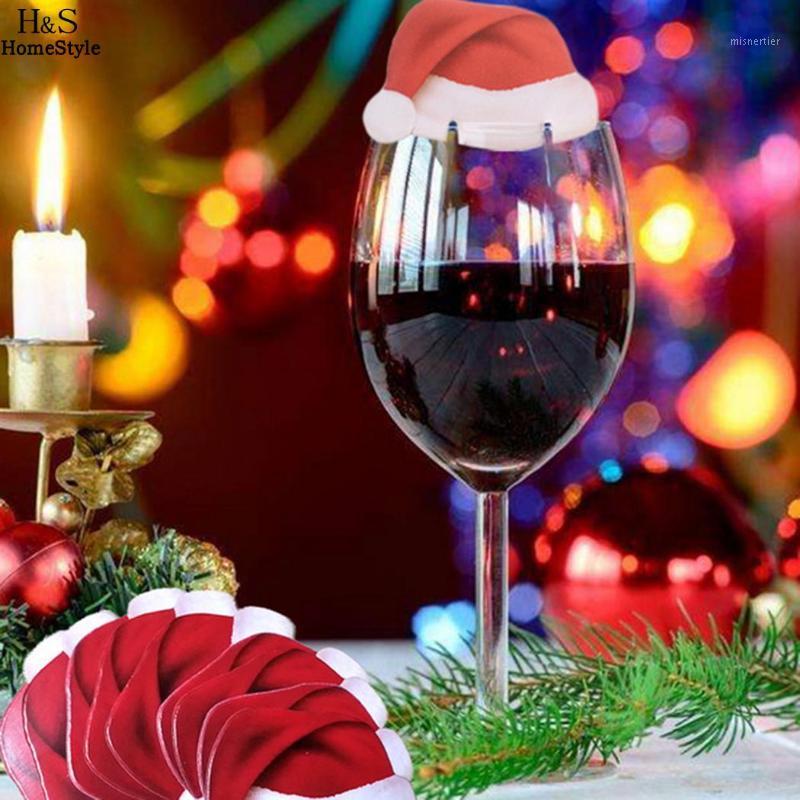 

Wedding Wine Christmas Table Christmas Elegant Santa Decorations Hat Party Home Card Glass beautiful etc Red and1