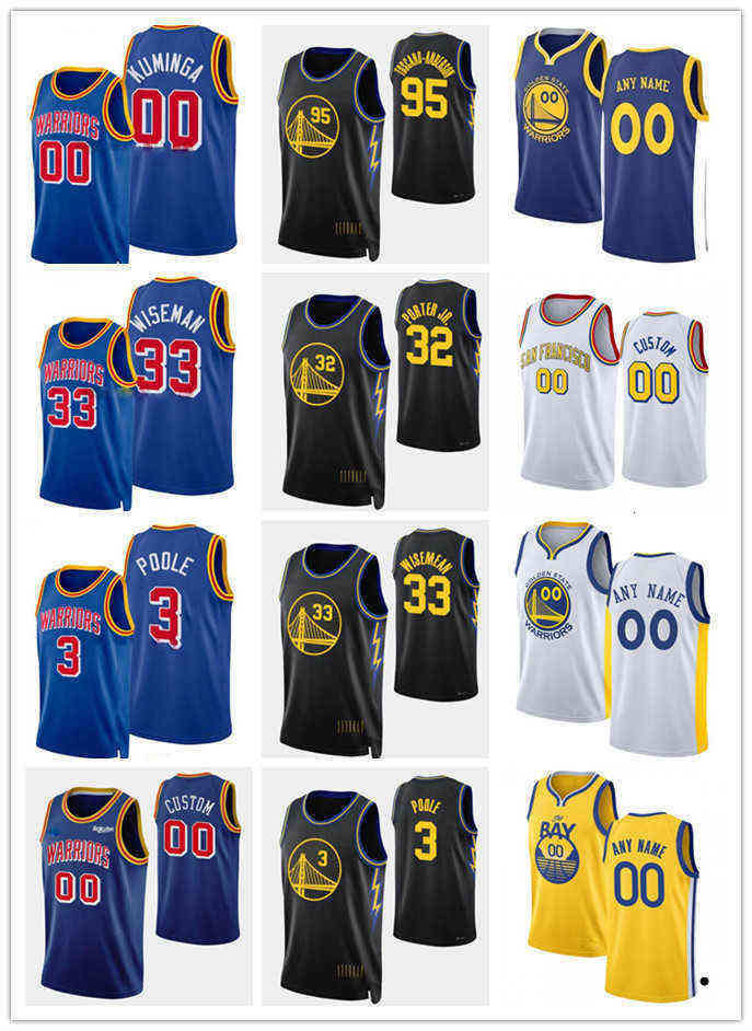 

75th Custom Jersey Golden''State''Warriors''Men Women Youth 3 Poole 32 Otto Porter 95 TJuan oscano 33 James Wi