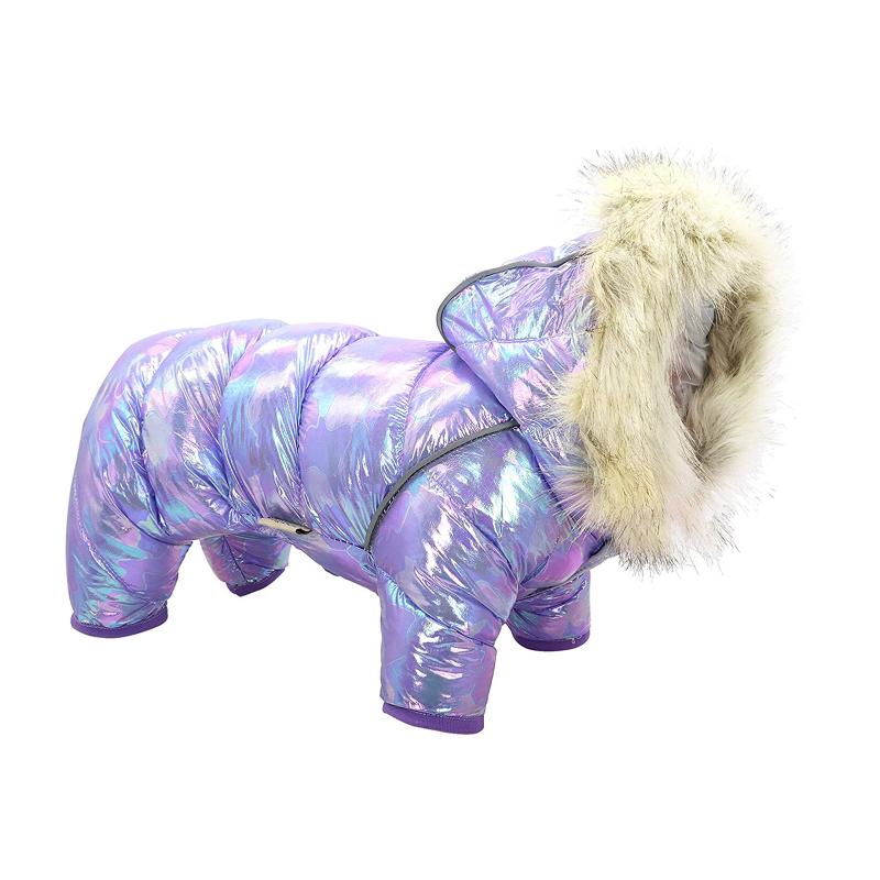 

Windproof Button Elastic Solid Unisex Accessories Fashion Reflective Dog Coat Soft Winter Warm Waterproof With Hood Cold Weather, Blue