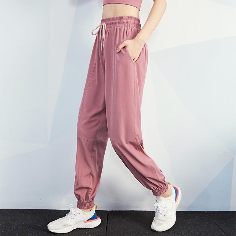

2020 Solid Color Jogging Pants Women Elastic Waist Sweatpants High Waist Fitness Running Pants Loose Sport Trousers Jogger Mujer1, Black