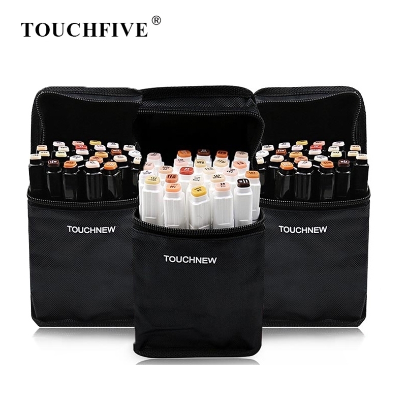 

TOUCHFIVE 24 Color Art Markers Set Dual Brush Pens Graphic Art Pens Alcohol Based Sketch Ink For Drawing Manga Markers Art 201125